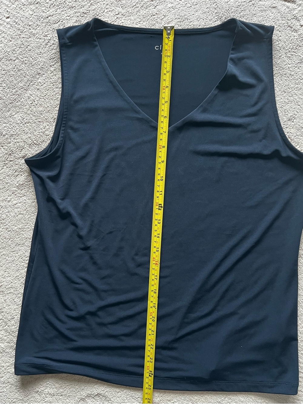 Cleo Navy Blue Office Summer V-Neck Sleeveless Fully Lined Tank-XL - Picture 11 of 11